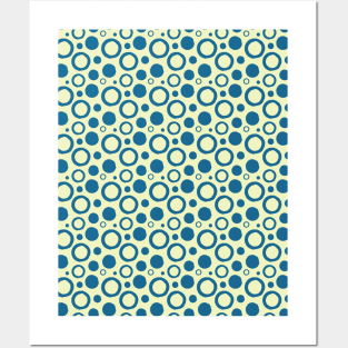 Blue Circles Seamless Pattern 050#002 Posters and Art